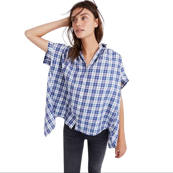 Madewell Tops - MADEWELL Central Open-Back Shirt in Linus Plaid